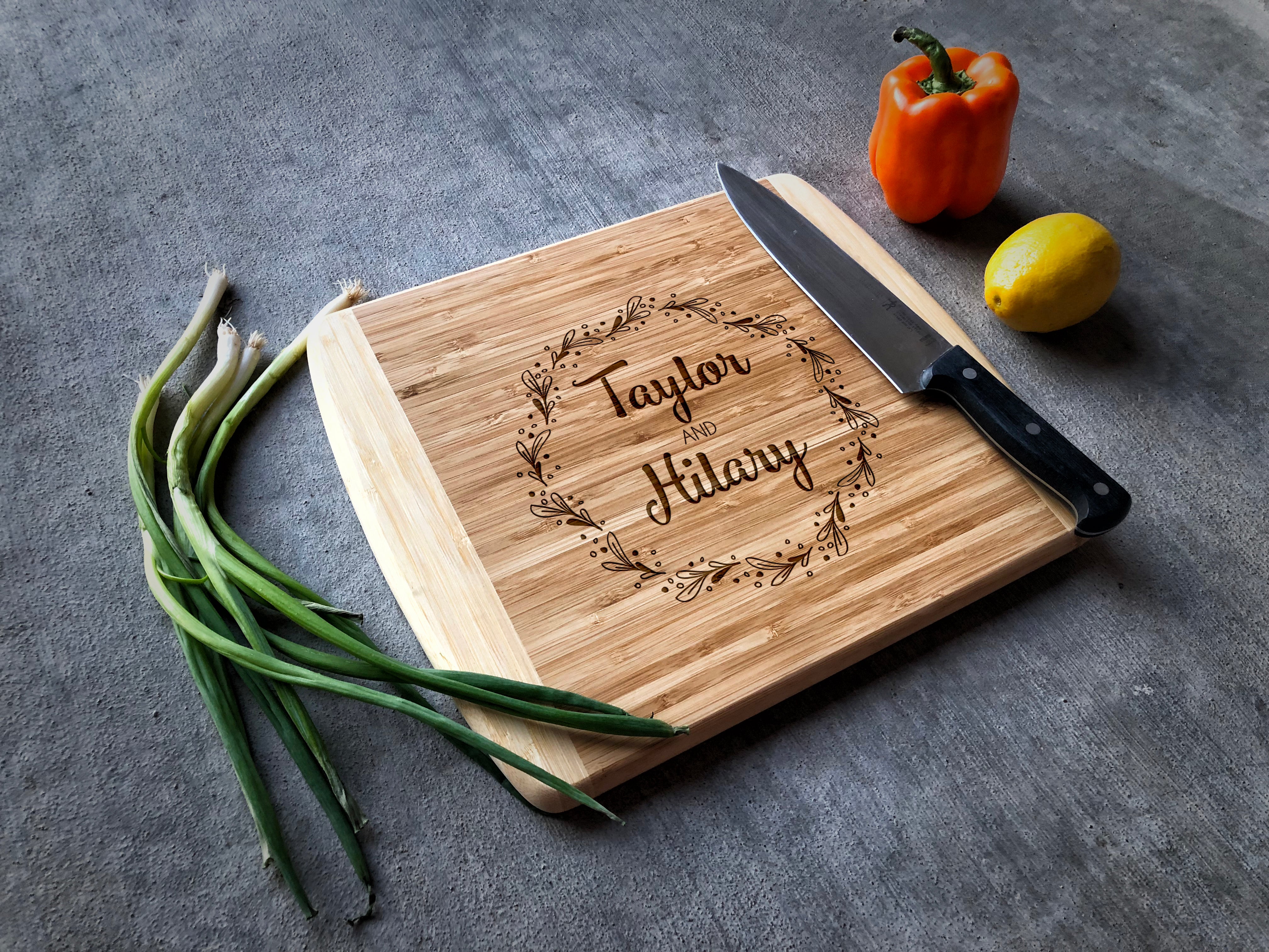 Two-Toned Dark Bamboo Cutting Board