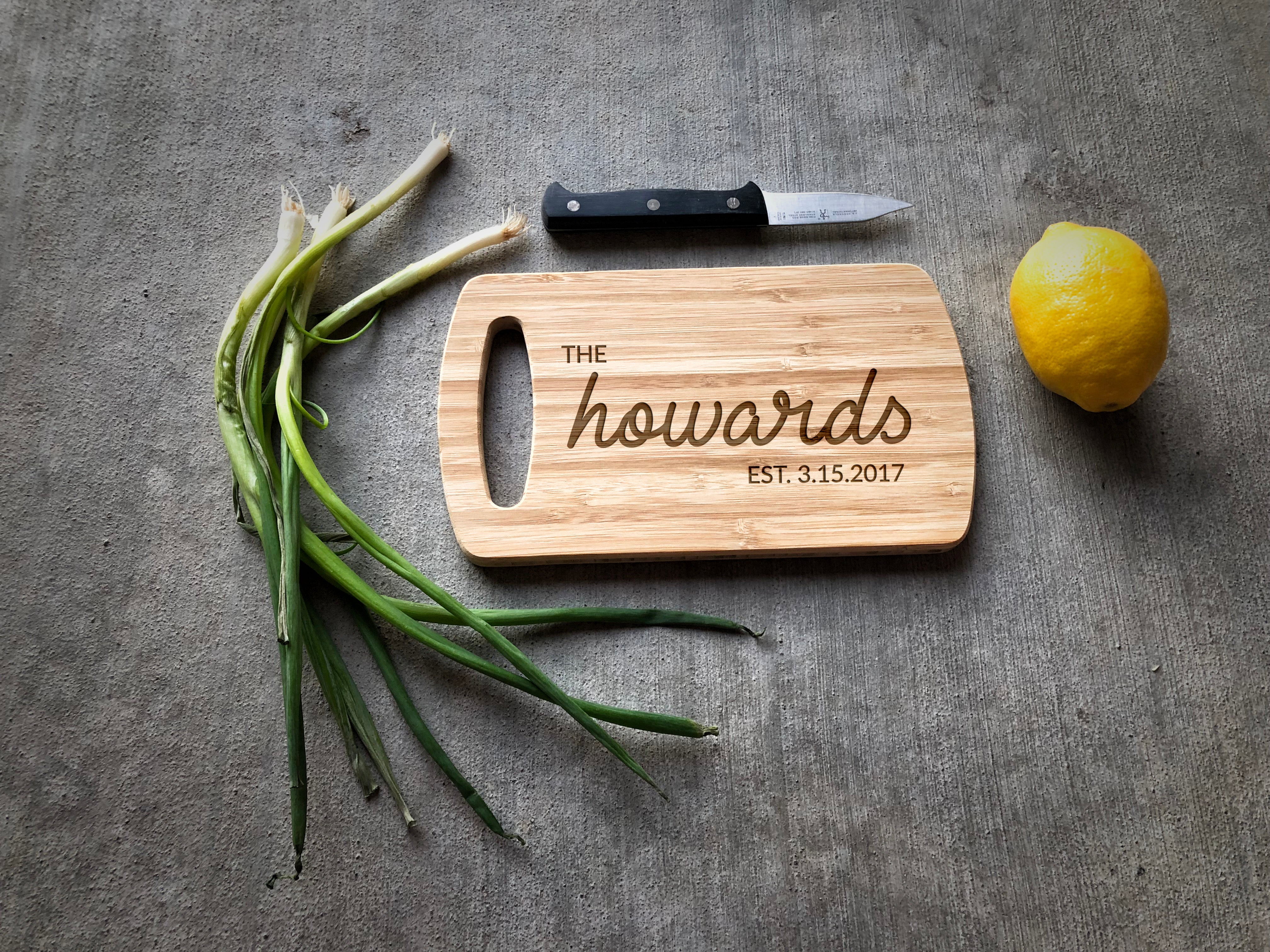 Small Bamboo Cutting Board with Hole Handle – Laser Made